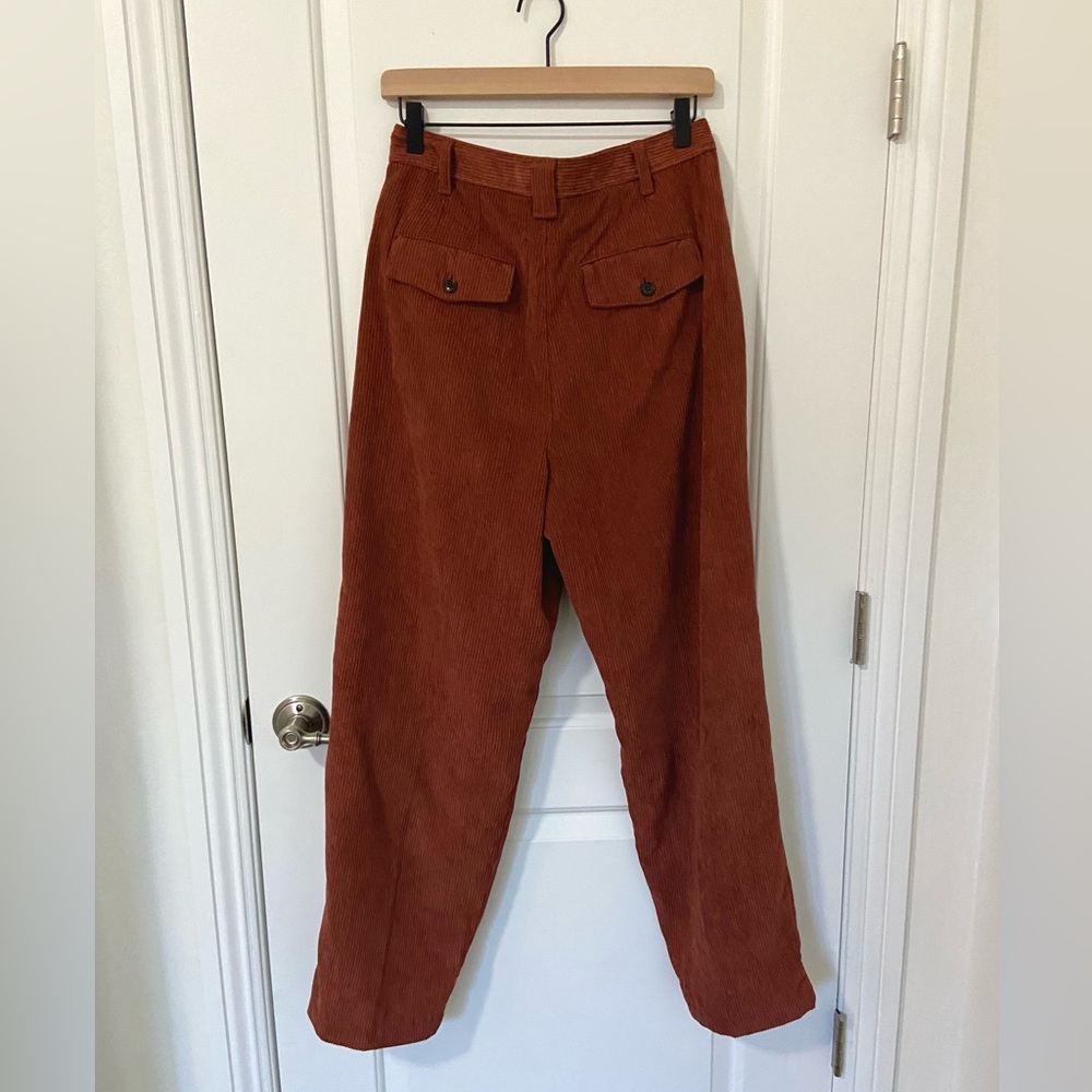 Madewell Corduroy High-Rise Tapered Pants in Dusty Redwood 6 A3